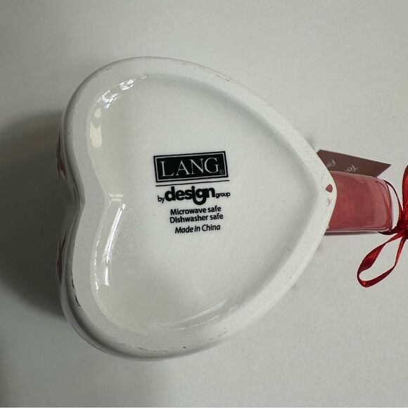 Lang Pink XOXO Heart Shape Mug Coffee Mug Painted By Hand. - Picture 7 of 11